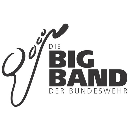 Logo für „Die Big Band der Bundeswehr“ mit stilisierten schwarzen Musiknoten auf weißem Hintergrund.